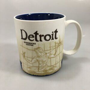 Starbucks Detroit Global Icon 2010 Brown Coffee Mug Cup 16 oz